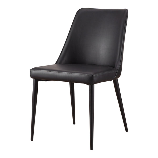 Moe's Lula Dining Chair Black Vegan Leather Set of 2