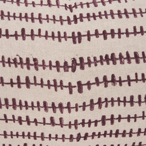 Jenna Beige w/ Merlot Print Linen Lumbar Decorative Pillow Cover