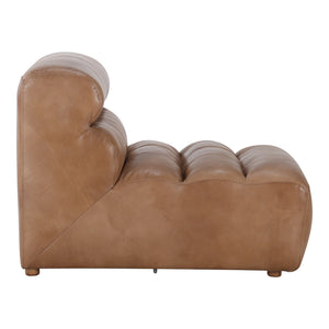 Moe's Ramsay Leather Slipper Chair in Tan