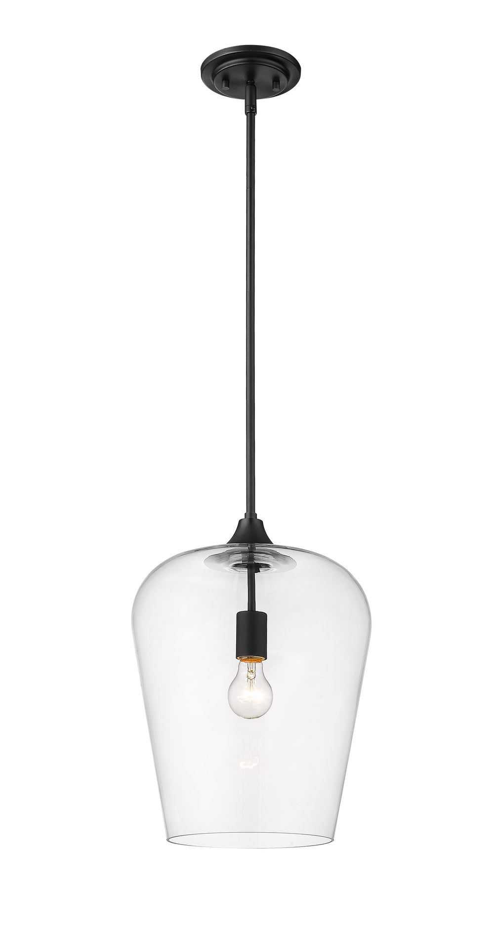 Joliet 1 Light Pendant in Matte Black Finish