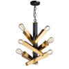 Olympia AC11157 Chandelier in Black & Satin Brass
