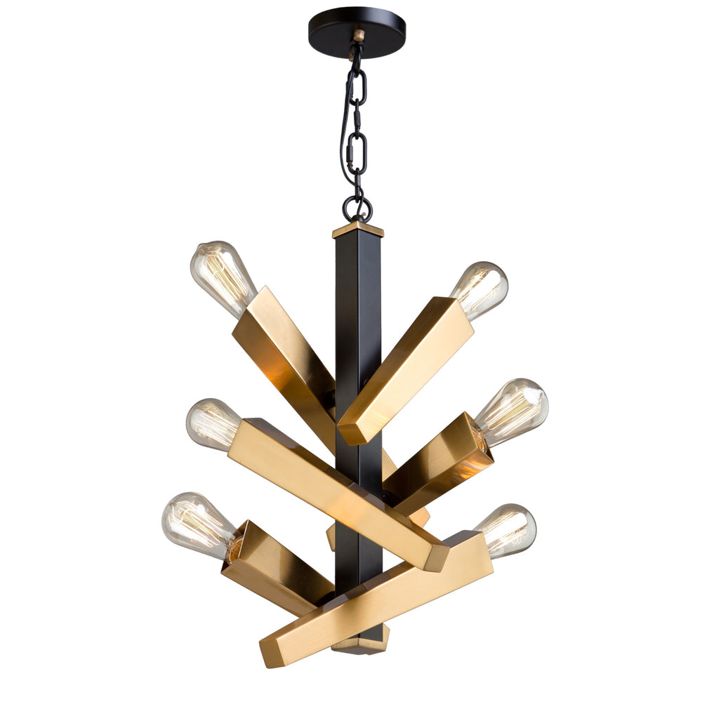 Olympia AC11157 Chandelier in Black & Satin Brass