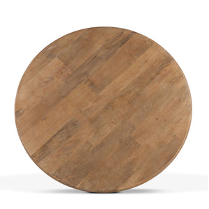 San Rafael 60-Inch Round Mango Wood Dining Table in Antique Oak Finish