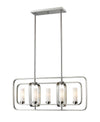 Aideen 5 Light Island/Billiard in Brushed Nickel Finish