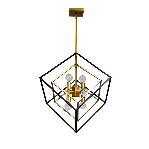 6LT Pendant, Vintage Bronze & Matte Black Finish