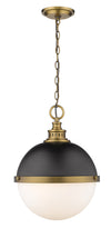 Peyton 2 Light Pendant in Matte Black + Factory Bronze Finish