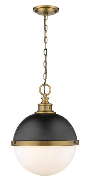 Peyton 2 Light Pendant in Matte Black + Factory Bronze Finish