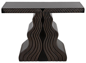 Ray Mahogany and Veneer Console in Pale with Light Brown Highlights