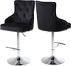 Stella Adjustable Stool In Black Velvet and Chrome