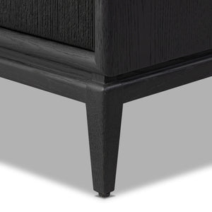Rosenell Closed Nightstand - Black Oak Veneer