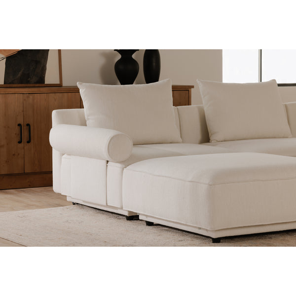 Moe's Rosello Left Arm Facing Chair in White