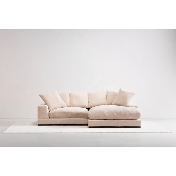 Moe's Plunge Sectional Tan with Flip Chaise