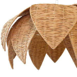 LOTUS SHAPED PENDANT IN NATURAL RAFIA