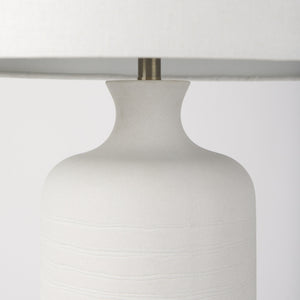 Melanie 17.0L x 17.0W x 30.5H White Shade W/White Base Table Lamp