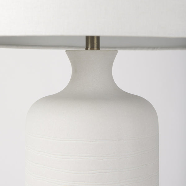 Melanie 17.0L x 17.0W x 30.5H White Shade W/White Base Table Lamp