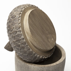 Mandor I (Small) 6L x 6W Brown Resin Acorn Box