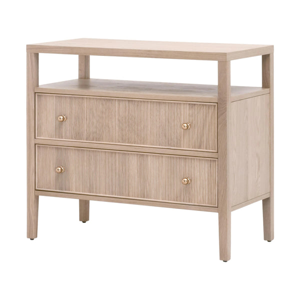 Highland Open Shelf, 2-Drawer Nightstand