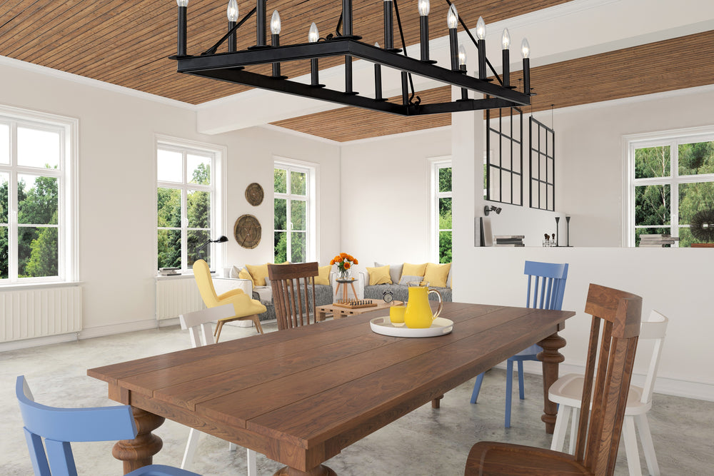 Barclay 16 Light Island/Billiard in Matte Black Finish