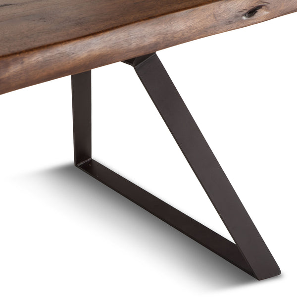 London Loft 94-Inch Acacia Wood Live Edge Dining Table in Walnut Finish