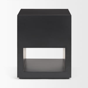 Vondra Matte Black Metal w/ Open Shelves Side table