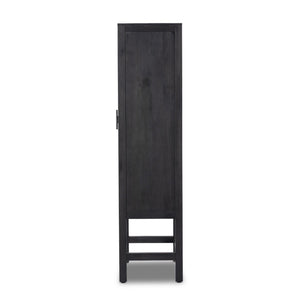 Caprice Narrow Cabinet - Black Natural Cane