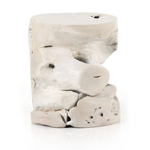 Teak Stool In Ivory Teak