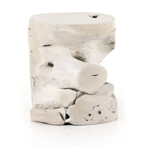 Teak Stool In Ivory Teak