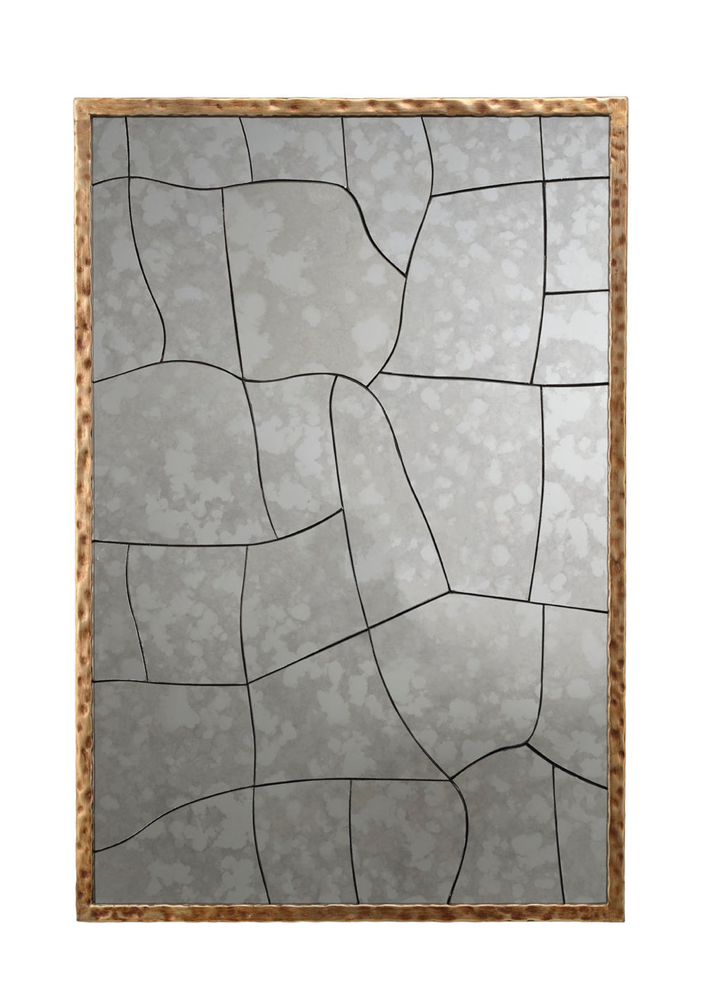 Fractured Hammered Iron Rectangle Wall Mirror