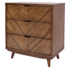 Piero Chevron Chest 3 Drawers In Monterey Brown