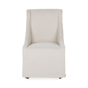 Warwick Upholstered Rolling Dining Chair - Sandy Tan