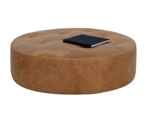 NILDA OTTOMAN - CAMEL LEATHER