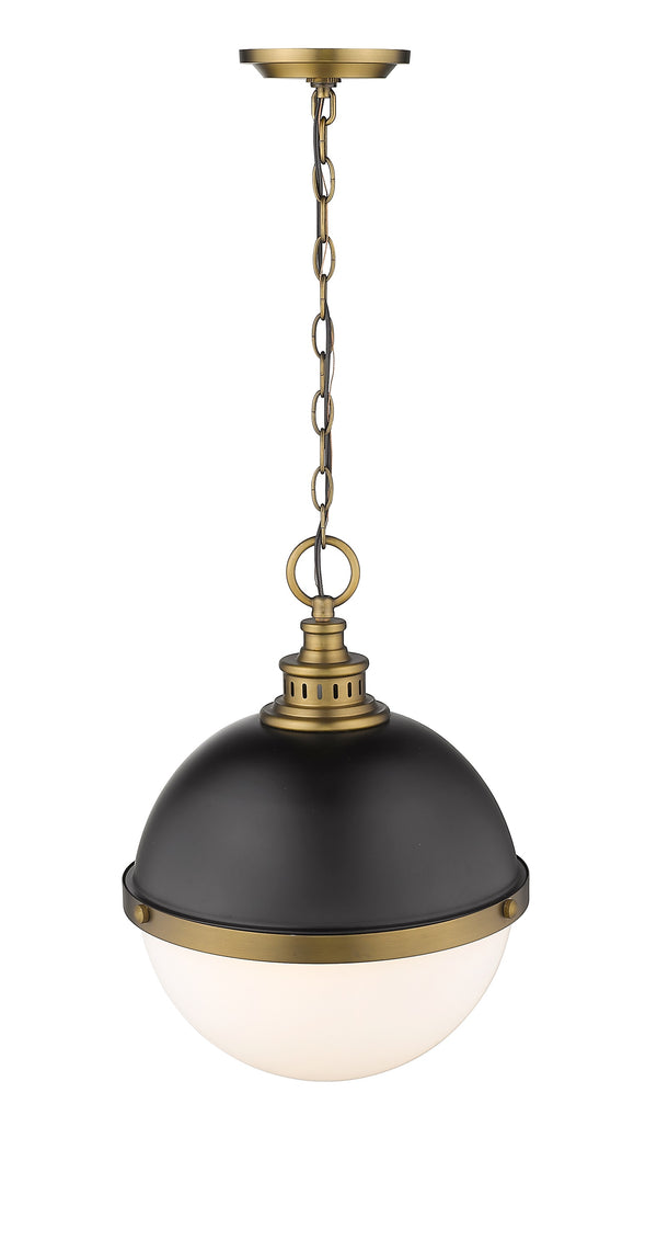 Peyton 2 Light Pendant in Matte Black + Factory Bronze Finish