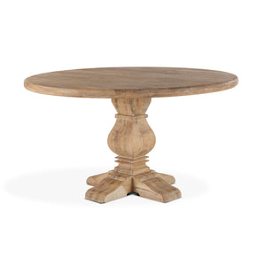 San Rafael 54-Inch Round Mango Wood Dining Table in Antique Oak Finish