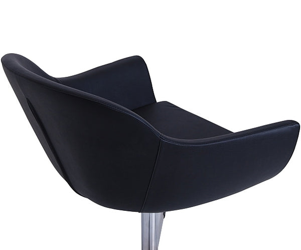 Chelsea Swivel Lounge In Black Leather