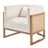 Velma Accent Arm Chair w/ Rattan, Shortbread/Natural