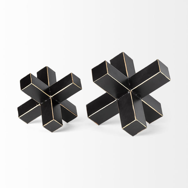 Abel (Small) 8L x 7W Black Metal Jack W/ Gold Accents