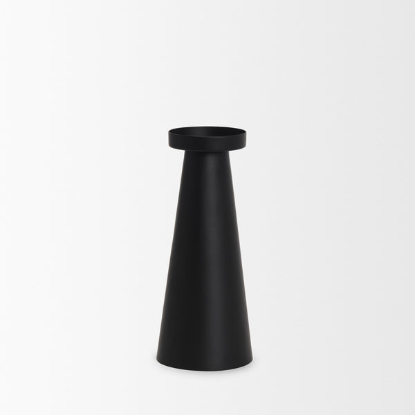 Quadir Tall Matte Black Metal Candle Holder