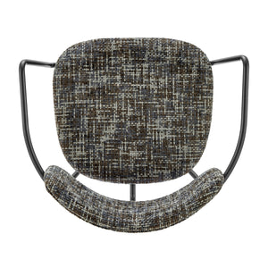 Alivia KD Chenille Dining Side Arm Chair, Allure Gray
