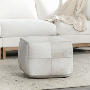 Classic Home Hide Pouf - Leather & Polystyrene