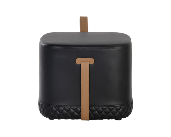 Axio Ottoman - Napa Black / Napa Cognac