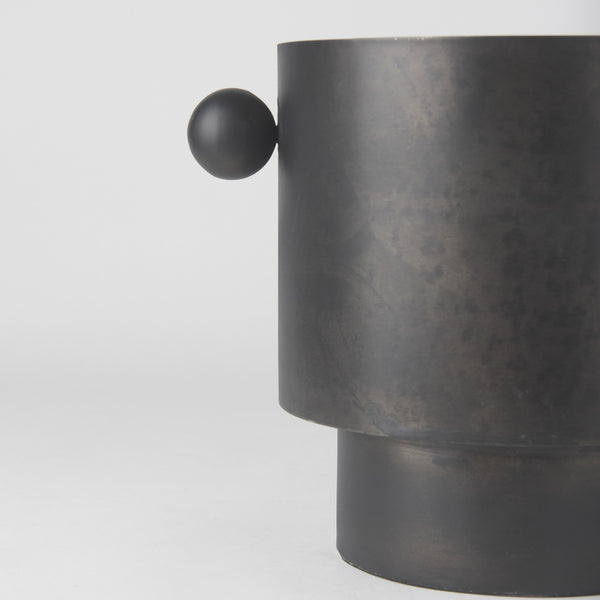 Juno 8.5H Large Black Iron Vase