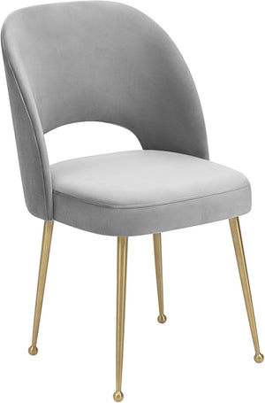 Swell Light Grey Velvet Chair