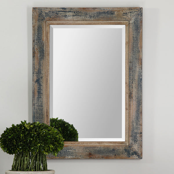 Bozeman Distressed Blue Mirror