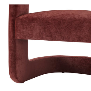 Althea Velvet Accent Arm Chair, Dainty Maroon