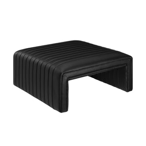 Atkinson Faux Leather Coffee Table/Ottoman, Black