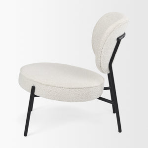 Amelia Cream Boucle W/Black Metal Upholstered Accent Chair 21.3L x 21.3W x 30.3H