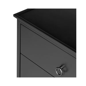 Moe's Reagan Black Nightstand with Metal Handles