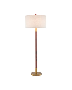 Bravo Floor Lamp In Mahogany & Antique Brass