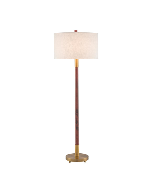 Bravo Floor Lamp In Mahogany & Antique Brass