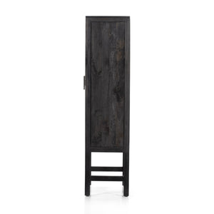 Caprice Narrow Cabinet In Black Wash Mango